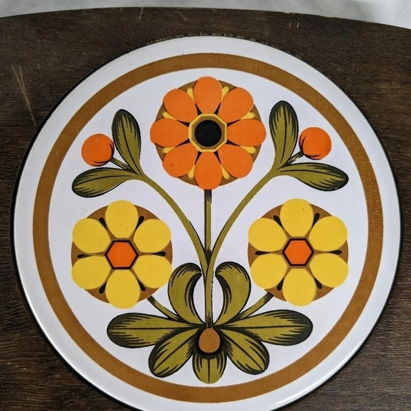 Vintage Retro 70s Patterned Cheese  Board with Knife - Picture 3 of 7